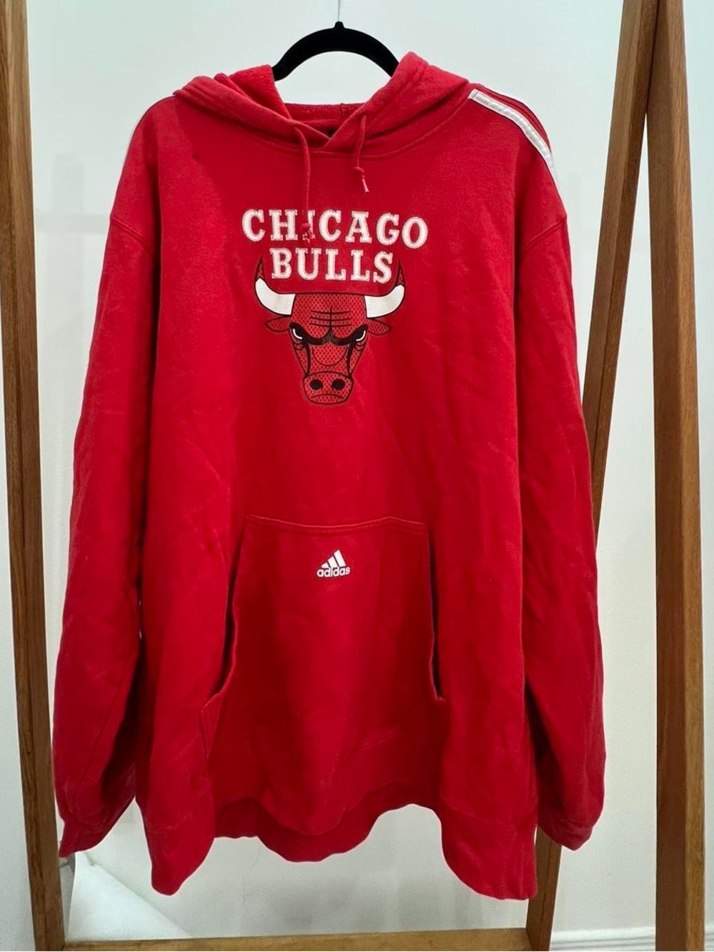 adidas Red Chicago Bulls Zip-Up Sweater Hoodie